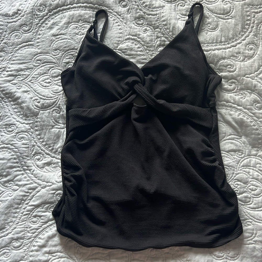 Black maternity nursing tankini top